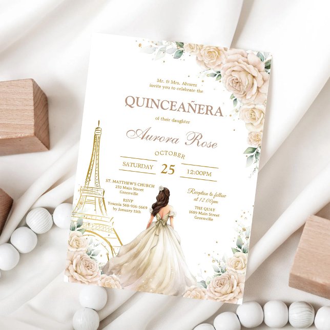 Invitation moderne rustique pour Quinceanera (Créateur téléchargé)