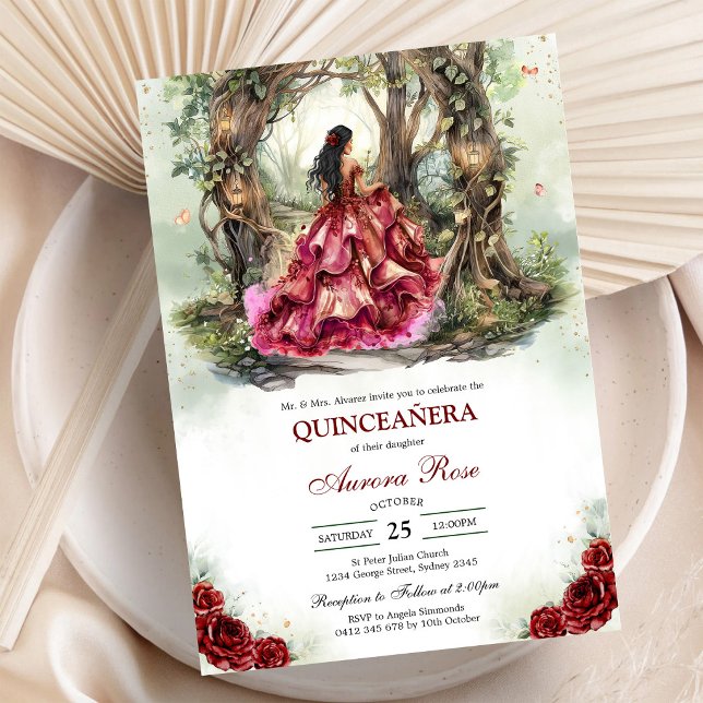 Invitation moderne rustique pour Quinceanera (Créateur téléchargé)