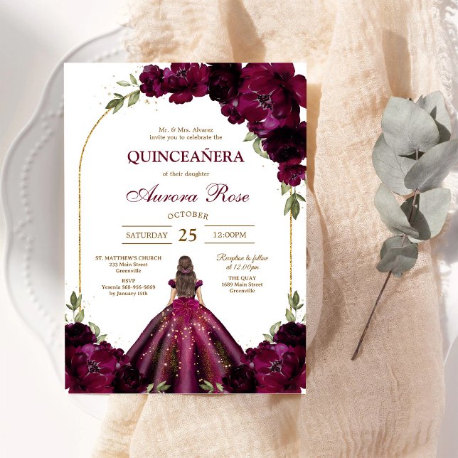 Invitation moderne rustique pour Quinceanera (Créateur téléchargé)