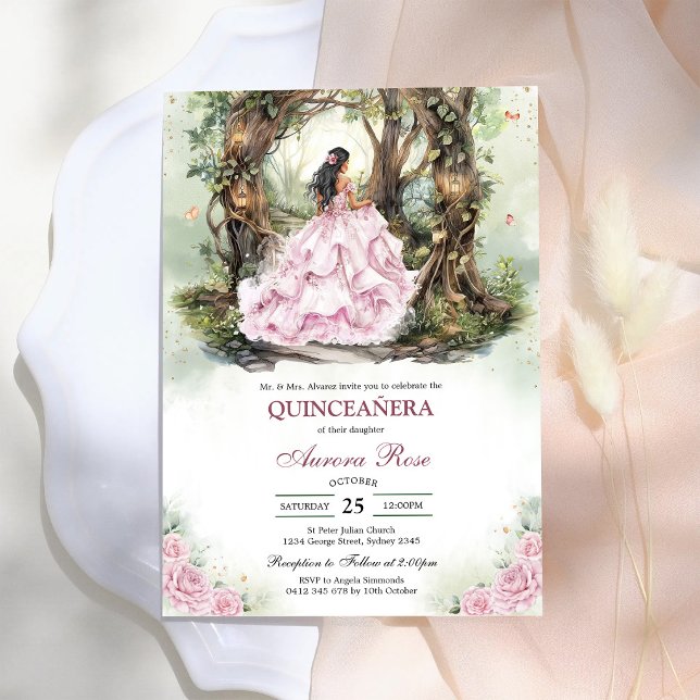 Invitation moderne rustique pour Quinceanera (Créateur téléchargé)