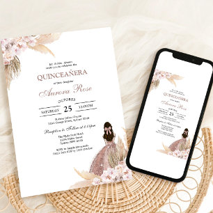 Invitation moderne rustique pour Quinceanera