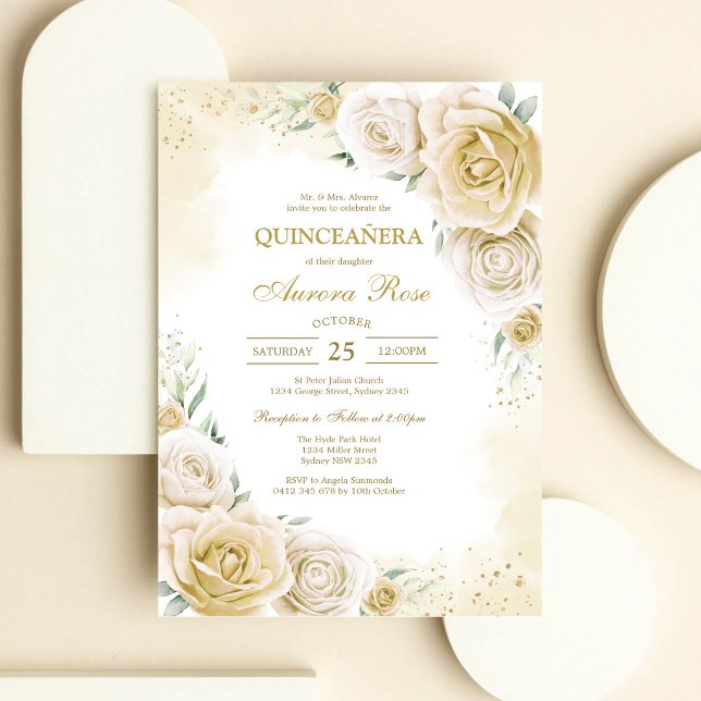 Invitation moderne rustique pour Quinceanera (Créateur téléchargé)