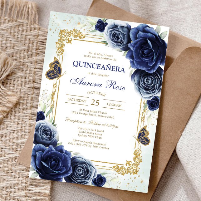 Invitation moderne rustique pour Quinceanera (Créateur téléchargé)