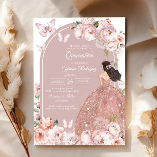 Invitation moderne rustique pour Quinceanera