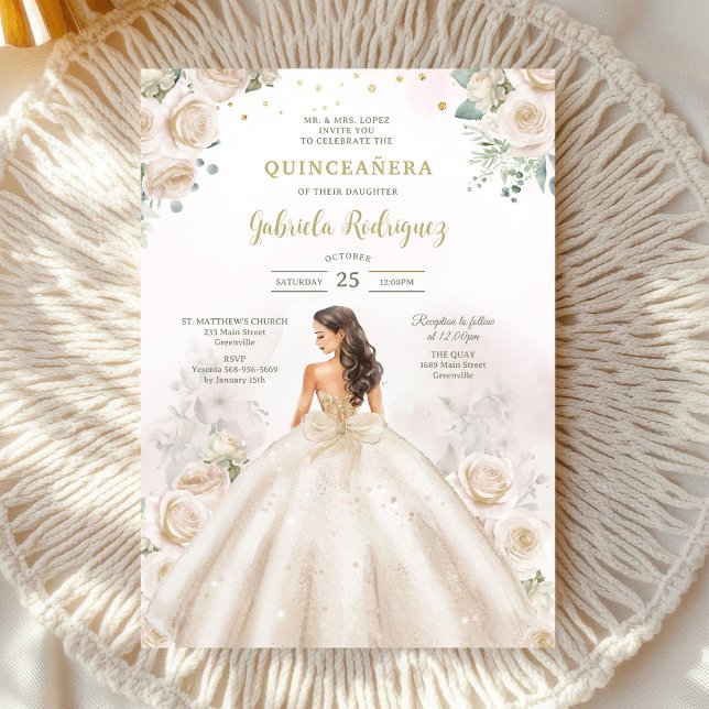 Invitation moderne rustique pour Quinceanera (Créateur téléchargé)