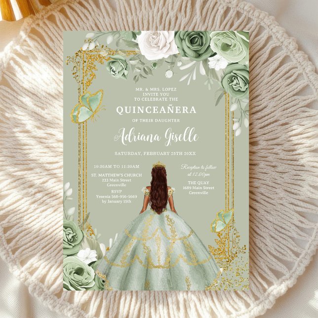 Invitation moderne rustique pour Quinceanera (Créateur téléchargé)