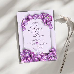 Invitation Moderne Rustique violet I Lilac Arch Fleurs Mariag