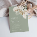 Invitation moderne sauge vert pampas herbe mariage<br><div class="desc">moderne Sage vert,  rustique boho pampas verdure mariage aquarelle motifs floraux avec élégant script calligraphie lettrage.</div>