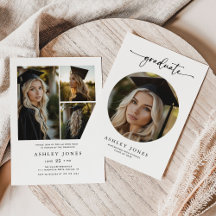 Moderne Script Diplômé 4 Photo Collage Graduation