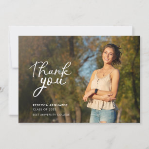 Invitation Moderne Script Photo Graduation 2026 Merci