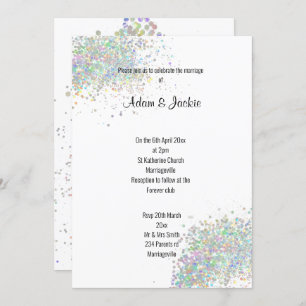Invitation Moderne Silver Lilac Purple floral ÉLÉGANT MARIAGE