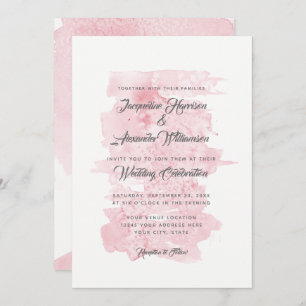 Invitation Moderne Simple Aquarelle Laver Pinceau rose