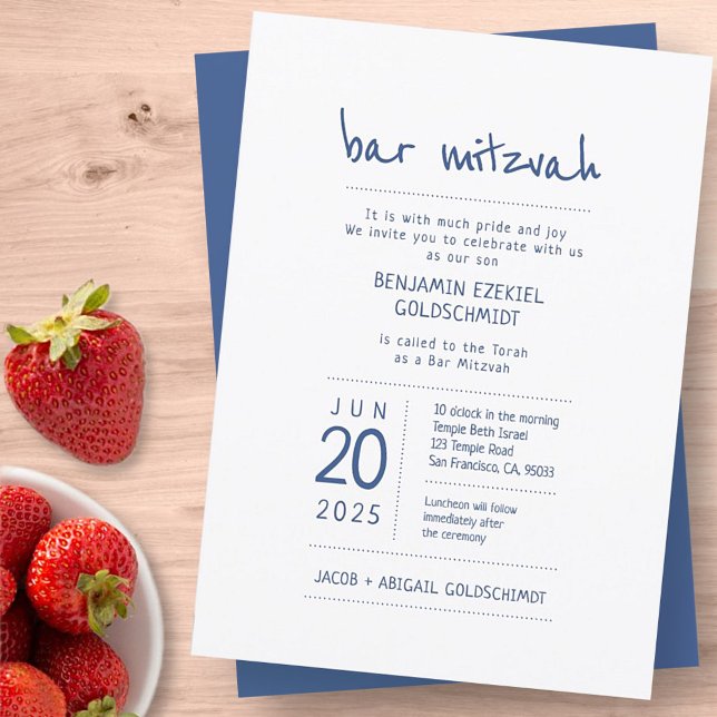 Invitation Moderne + Simple Bar Mitzvah (Créateur téléchargé)