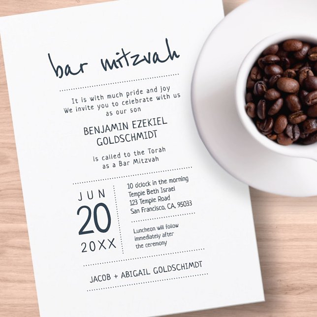 Invitation Moderne + Simple Bar Mitzvah (Créateur téléchargé)