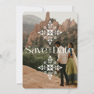 Invitation Moderne Simple Boho Mariage Photo Enregistrez la D