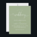 Invitation Moderne Simple Boho Sage Green Photo Wedding Invit<br><div class="desc">Moderne Élégant Script Calligraphie QR Code Site Web Mariage Détails Sage Green Photo Faire-part de mariage</div>