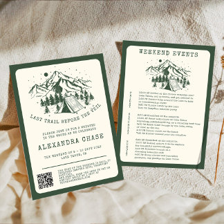 Invitation Moderne Simple Camping Bachelorette Week-end