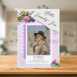 Invitation Moderne simple chic violet 25e anniversaire<br><div class="desc">Invitation stylée Magazine jumelée à la typographie,  votre image et le thème de couleur claire.</div>