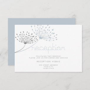 Invitation Moderne simple Doodle Fleur Dusty Blue