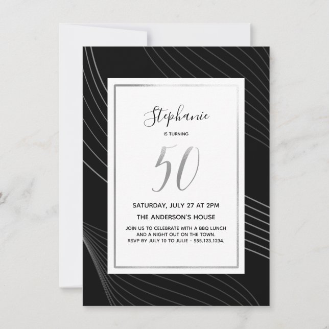Invitation Moderne, simple et élégant 50e anniversaire Invit (Devant)