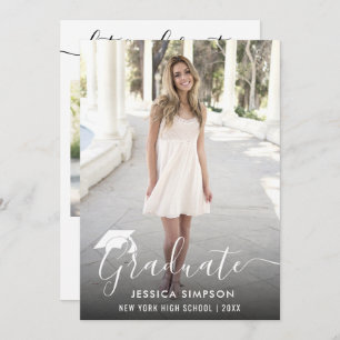 Invitation Moderne Simple Minimaliste 2 PHOTO Graduation Part