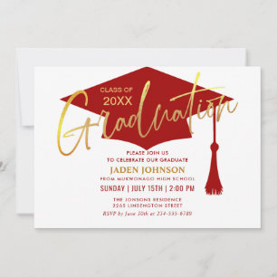 Invitation Moderne Simple Minimaliste Graduation Party QR cod