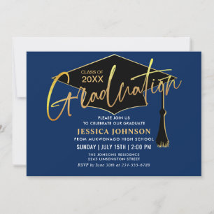 Invitation Moderne Simple Minimaliste Graduation Party QR cod