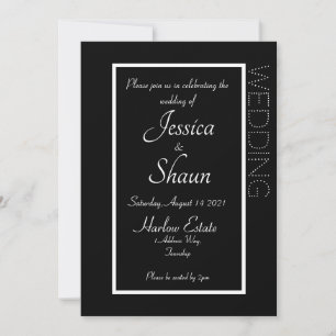 Invitation Moderne Simple Noir