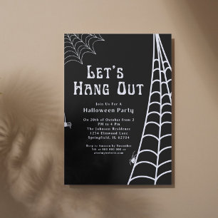 Invitation Moderne Simple noir d'Halloween araignée pendent
