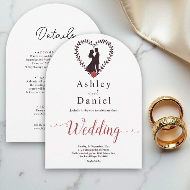 Invitation Moderne Simple Noir Et Blanc Mariage Romantique (Créateur téléchargé)