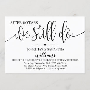 Invitation Moderne simple Nous faisons toujours Mariage Anniv