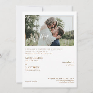 Invitation Moderne simple photo mariée parents Mariage