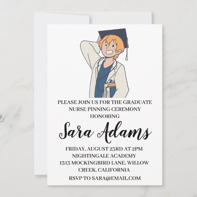 Invitation moderne simple soins infirmiers (Devant)