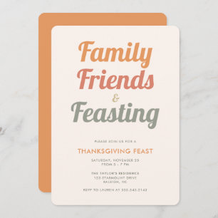 Invitation Moderne Simple Thanksgiving Feast Dinner Invitatio