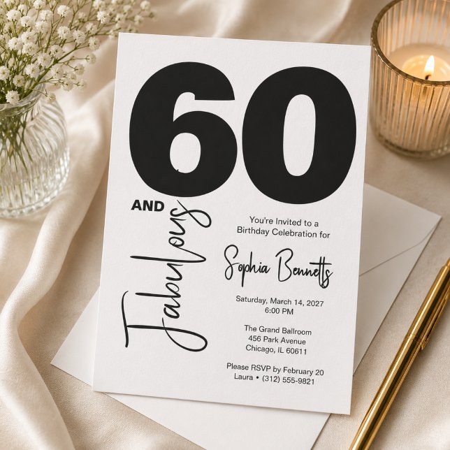 Invitation Moderne Soixante et Incroyable Fête d'anniversaire (Créateur téléchargé)
