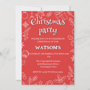 Invitation moderne Sparkle and Cheval : fête de Noël