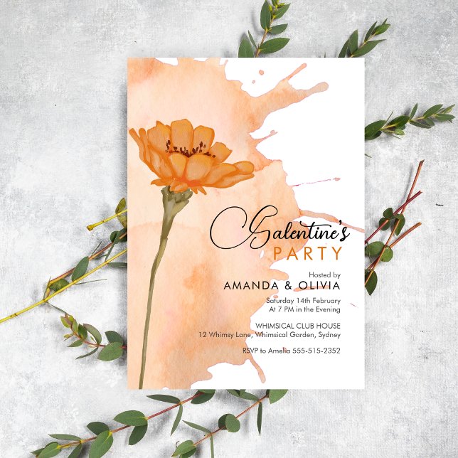 Invitation Moderne tendance Floral Galentine's Party invitati (Créateur téléchargé)