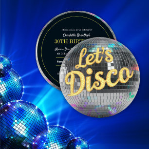 Invitation Moderne tendance Let's Disco Ball Anniversaire