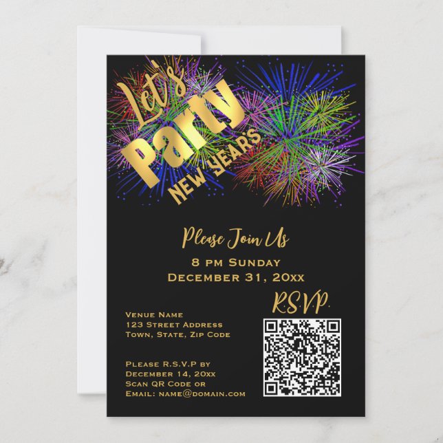 Invitation moderne tendance par QR code pour une s (Devant)