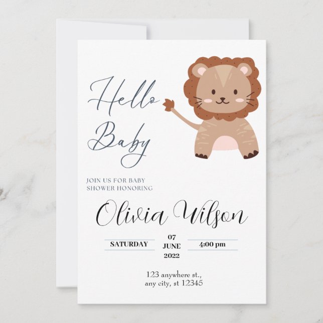 Invitation Moderne tout en un baby shower photo (Devant)