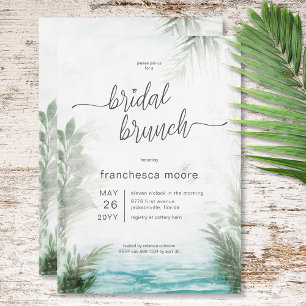 Invitation Moderne Tropical Eau & Palms Bridal Brunch