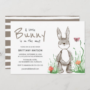Invitation Moderne Un Petit Lapin Est En Chemin baby shower