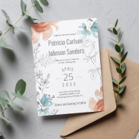 Moderne unique couleur bleu pêche et gris mariage