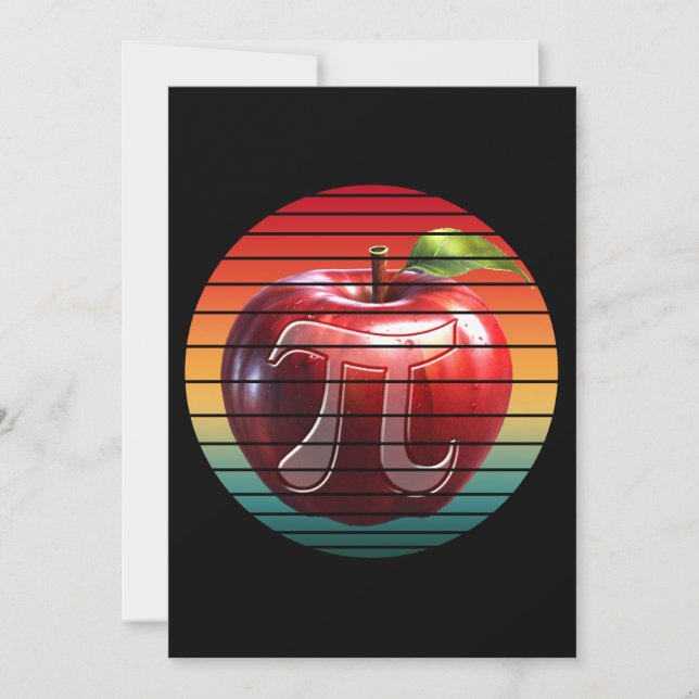 Invitation Moderne Vintage Tendance Pi Day Pomme Fruit (Devant)