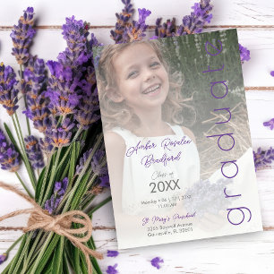 Invitation Moderne violet fantaisie Vellum superposition effe