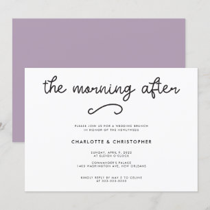 Invitation Moderne Violet Le Lendemain Après-Mariage