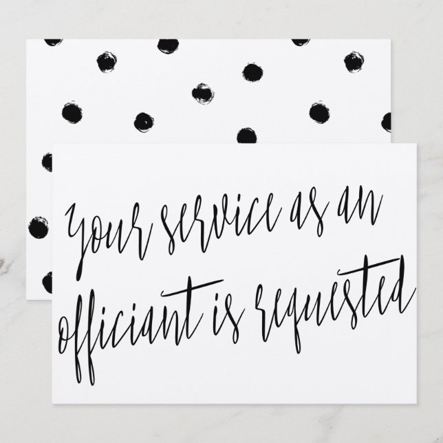 Invitation Moderne "Votre service en tant qu'officiant est de (Devant / Derrière)