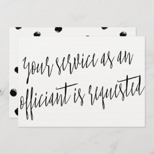 Invitation Moderne "Votre service en tant qu'officiant est de