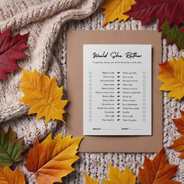 Invitation Moderne Voudrait-Elle Plutôt Fête des mariées Game (Créateur téléchargé)