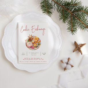 Invitation Moderne Watercolor Holiday Cookie Exchange Party